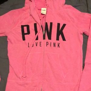 VS Pink Long Sleeve Zip Up Jacket